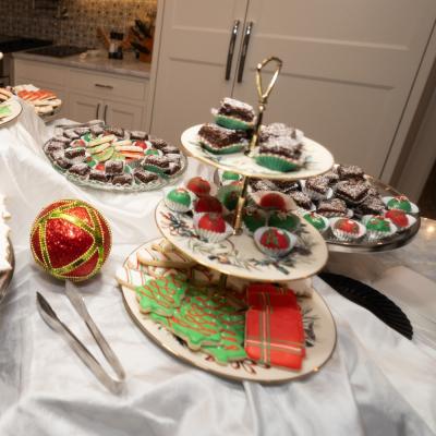 A holiday cookie tray