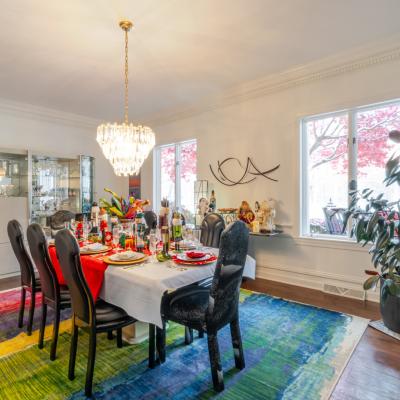 A decorated dining room